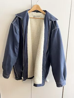 Vintage Bullhead Jacket Men's Extra Large Blue Sherpa Lined Canvas Snowboarding • $70