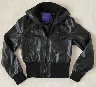 Miley Cyrus Max Azria Polyurethane Coated Black Jacket - Large • $14.99