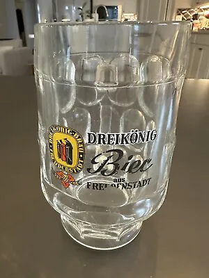 VINTAGE GERMAN BEER GLASS BIER STEIN Dreikonig Bier • $9.79