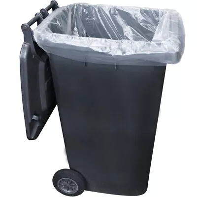 £1.99 • Buy Bin Bags Clear Heavy Duty Wheelie Liners Refuse Sacks UK Made Strong Large 240L