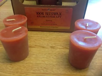 100% Beeswax Candle Votives Uplifting Essential Oils 4 Votives  • $14