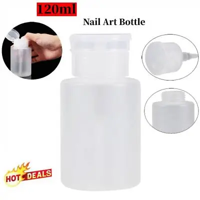 £4.08 • Buy New Push Down Empty Pump Dispenser For Nail Polish Remover Alcohol Clear Bottle