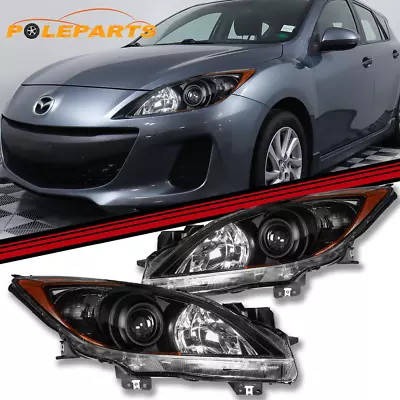 Pair Chrome Headlights Headlamp Front Lamp For 2010-13 Mazda 3 Sport BBM4510L0K • $102.79