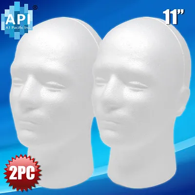 NEW MALE FOAM MANNEQUIN MANIKIN Head 11  Wig Display Hat Glasses 2pc • $10.99