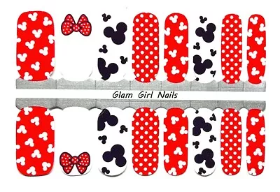 Minnie Mouse And Mickey Mouse Nail Polish Strips / Nail Wraps / Nail Stickers • $4.99