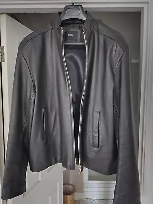 Mens Soft Leather Jacket-house Of Fraser-large Black • £5.50