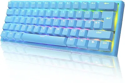 $54.89 • Buy UK Layout 60% Gaming Keyboard Mechanical 14 RGB Type C Wired For PC Mac/PS4/XBox