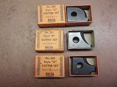 3 Sets Of DELTA CUTTERS No. 250-A No. 251-B & No. 252-C Original Boxes $16/Set • $39.99