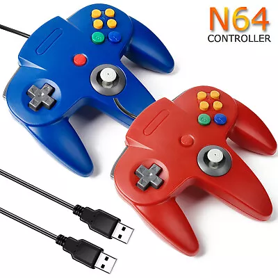 2Pack USB N64 Controller Wired PC Game Pad Joystick For Windows PC MAC Raspberry • $24.69