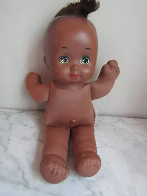 Vintage Magic Nursery Black Newborn Baby Dark Skin Green Eye Doll Mattel 1989 • $49.99