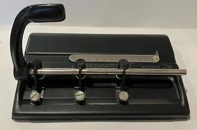 Vintage 2 Or 3 Hole Punch By Master Products Steel 3-25 Black Made In USA • $24.99