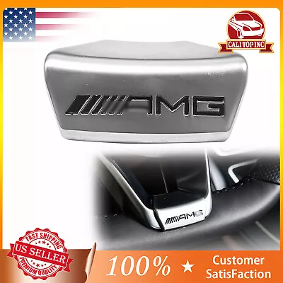 3D Chrome Badge Decor For AMG GLC C43 Steering Wheel Emblem Squared Base • $14.59