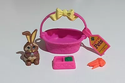 Vintage Kenner 1992 Littlest Pet Shop Snuggle Bunny With Basket Complete • $35