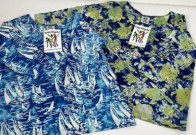 2 Rum Reggae Batik Ladies Shirt Turtles & Sailboats NWT Size XS • $59.01