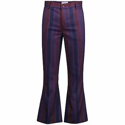 £54.50 • Buy NEW MENS RETRO 60S MOD STRIPED FLARED TROUSERS Bellbottom Flares OFFBEAT MC1014