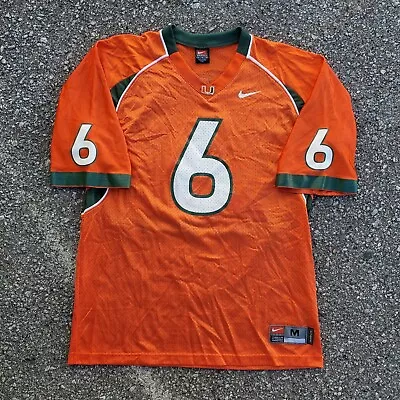 Nike Vtg Miami Hurricanes College Football Jersey #6 Medium Orange 2000s Y2K • $29.99