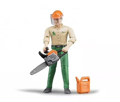 Bruder Toys 60030 Forestry Worker With Chainsaw + Fuel Can Movable Limbs & Head • $34.89