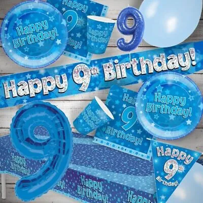 9th Birthday Party Age 9 Blue Decorations Balloons Napkins Banners And More • £2.99