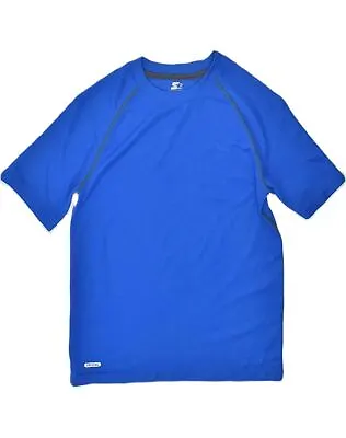 STARTER Boys T-Shirt Top 10-11 Years Largw Blue Polyester XO40 • £6.10