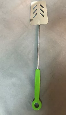 Vtg Ekco Chromium Slotted Spatula Turner Flipper Stainless Green Handle 19  BBQ • $20