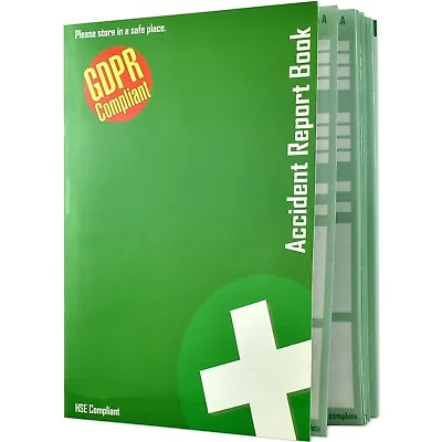 ACCIDENT REPORT BOOK HSE Compliant First Aid School/Office Injury Health Record • £4.98