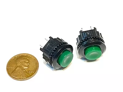 2 Pieces Green 14mm Momentary PUSH BUTTON SWITCH DC On/off A36 • $9.10