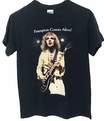 Vintage Frampton Comes Alive Mens Small Black Graphic T-Shirt • $25