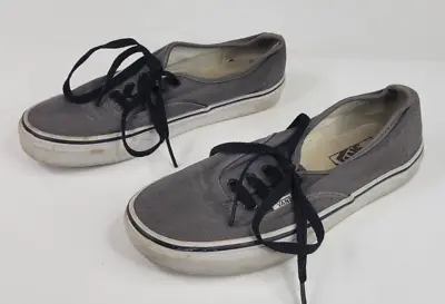 VANS Authentic Lo Pro Womens 7 Mens 5.5 Gray Casual Skate Shoes • $8.93