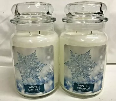 Village Candle (2) IWNTER SPARKLE Jar Candle Two Wicks Fresh Air Balsam Citron • $47.99