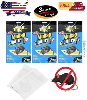 6 Traps (3 Pack) Mouse Glue Sheets Super Adhesive Sticky Boards Medium Traps • $8.99