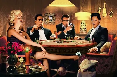  Marilyn Monroe Elvis James Dean Poker CANVAS  20 X30  WALL ART 001 • £22