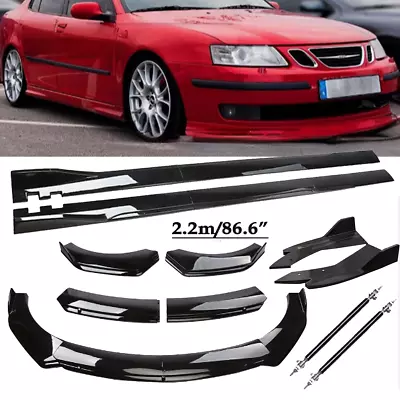 For Saab 9-3 9-5 Side Skirt Rear Lip Front Bumper Lip Splitter Glossy Black • $99.99