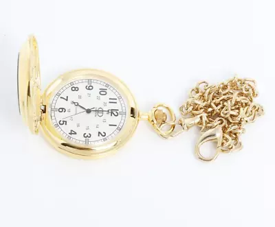 Citation Masonic Grand Lodge Of Texas Pocket Watch Gold Tone Silver Dial W/Chain • $25