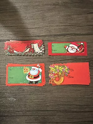 Lot Of 31 Vintage Christmas Gift Tags Seasons Greetings Santa Claus • $5.21