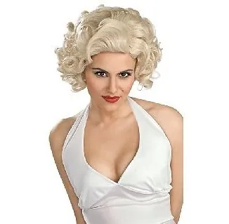 MARILYN MONROE Hollywood Star & Legend Womens BLONDE Curly HAIR WIG COSTUME New • $23.95