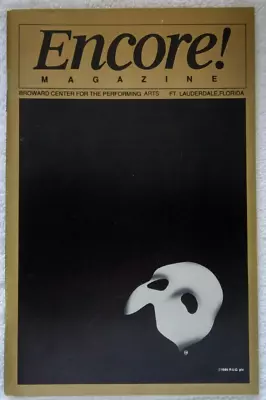 Phantom Of The Opera Encore! Magazine 1991 Broward Center - Used • $4.15