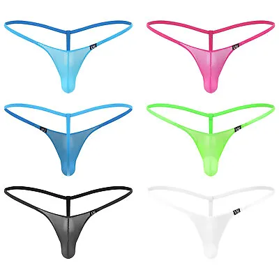 Mens See Through Mini Thong Bulge Pouch T-Back G-string Low Rise Micro Underwear • $5.36