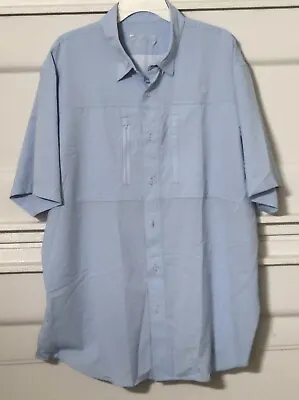 Ariat Tek Mens Vented Button Down Blue Short Sleeve Fishing Shirt Sz XL  • $22