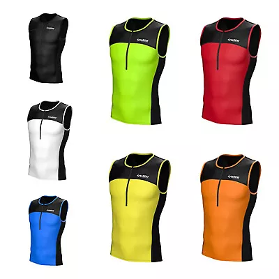 Zimco Men Classic Tri Tank Performance Triathlon Top Tri Singlet Men Swim Bike • $29.99