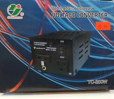 Goldsource TC-200W Voltage Converter 220/240V To/from 110/120V 200 Watts - NEW • $25.51