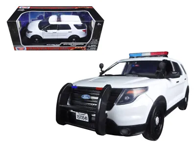 2015 Ford PI Utility Interceptor Police Car With Light Bar Plain White 1/18 Diec • $87.03