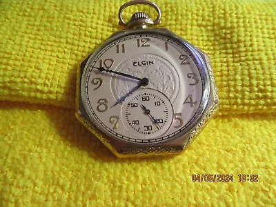 Vintage Working Elgin 12'S Open Face Pocket Just Serviced Warranty • $163