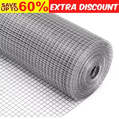 Galvanised PVC Chicken Wire Mesh Fence Net Rabbit Netting Fencing Cages Run Pen • £9.12