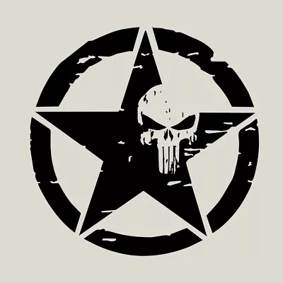 Army Star Punisher Decal Military Vinyl Hood Graphic Window Laptop Truck Sticker • $9.99