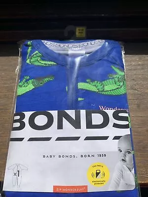 Bonds Baby Crocodile Blue Zip Wondersuit Size 2 BNIP • $29.90