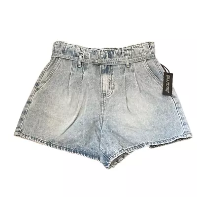 BLANKNYC Acid Stone Wash High Waisted Belted Jean Denim Shorts Womens 28 M • £47.51