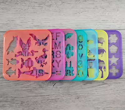 Vtg 1987 Tupperware Tuppertoys Stencils - Shapes Animals Letters Holidays - 7 Pc • $14.99