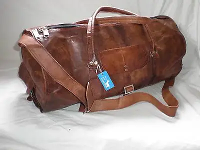 Leather Duffel Bag 20  DMR+ MEDIUM Overnight ROUND Billy Goat Designs • $110.26