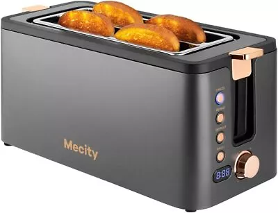 Mecity 4 Slice ToasterLong Slot Toaster With Warming Rack6 Browning Settings • $48.99