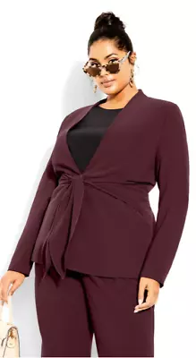 City Chic Ladies Elegance Long Sleeve Jacket Sizes 20 22 24 Colour OxBlood • $39.99